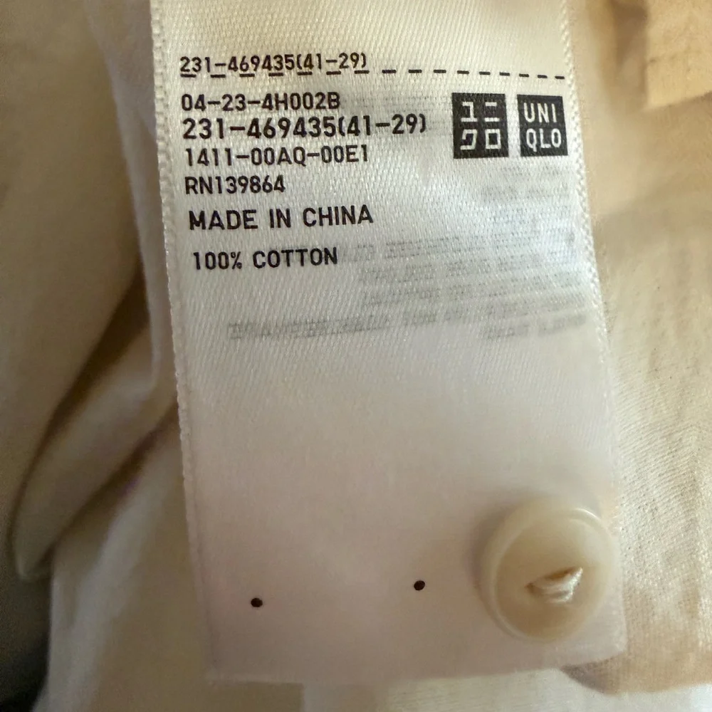 Ines de la Fressange x Uniqlo Ruffle Collar 100% Cotton Button-Up L French Chic - Picture 14 of 16